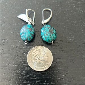 Turquoise and Silver Dangle Earrings
